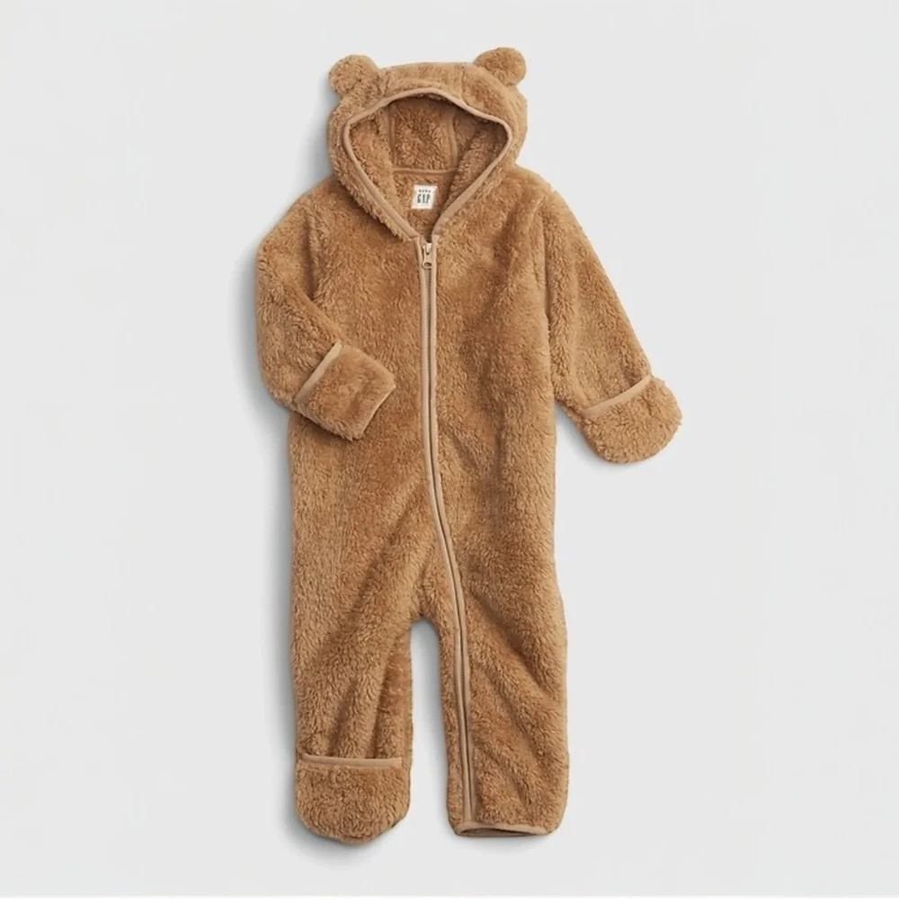 BABY‎ GAP Bear Ear Hoodie Sherpa One Piece